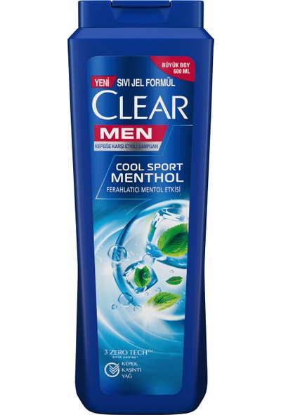 Clear Men Kepeğe Karşı Etkili Şampuan Cool Sport Menthol 600 ml