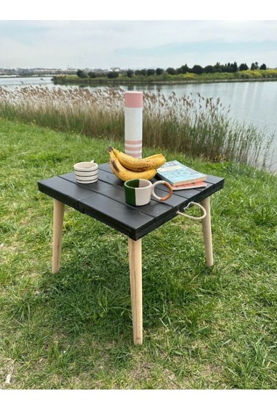 Genıus Katlanir Kamp Masası,kamp Masası,ahşap Piknik Masası, Balkon Masası, Mutfak Masası 50X50X50