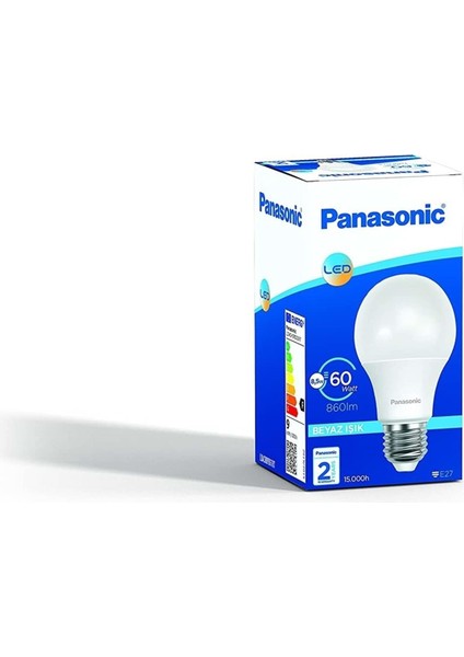 8.5 W - 60W LED Ampul E-27 Duy Beyaz Işık 10 Adet