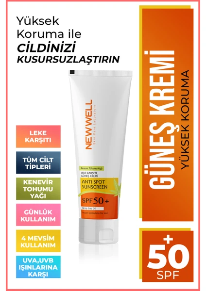 New Well Güneş Kremi Yüksek Koruma  Spf 50+  (50 ml )