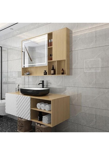 Renkli Duvarlar 60X30CM Açık Kahve Mermer Desen Yapışkanlı Karavan Prefabrik Banyo Wc Yer Duvar Pvc Kaplama Paneli NWYP15