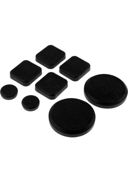 Tam Parmak Geçirmez Longboard Kaykay Eldiveni Yedek Kaydırıcılar Pucks Square 8pcs Siyah (Yurt Dışından)