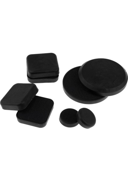 Tam Parmak Geçirmez Longboard Kaykay Eldiveni Yedek Kaydırıcılar Pucks Square 8pcs Siyah (Yurt Dışından)