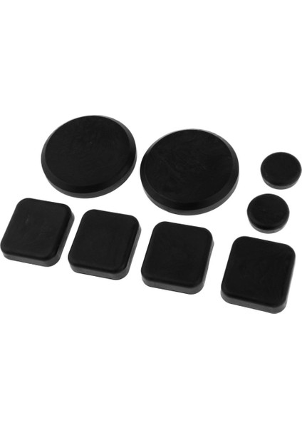 Tam Parmak Geçirmez Longboard Kaykay Eldiveni Yedek Kaydırıcılar Pucks Square 8pcs Siyah (Yurt Dışından)