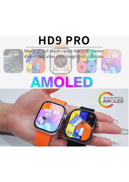 Yeni Hd9 Pro Amoled Ekranlı 2.2 Inç 45 mm Akıllı Saat