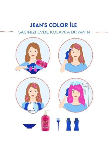 Jeans Color Jean's Color Sarı 250ml. Yellow Amonyaksız Balyaj Renkli Saç Boyası