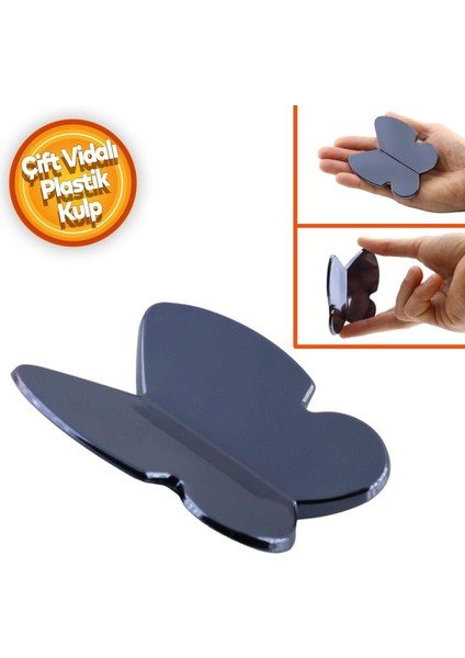 Kelebek Çocuk Bebek Genç Odası Çekmece Dolap Kapak Kulpu Kulbu Plastik Füme Kulp 32 mm