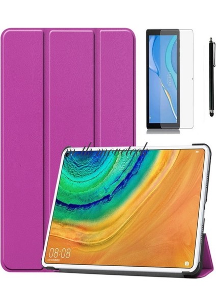 Huawei Matepad Se 10.4 Inç Tablet Uyumlu Kılıf Smart Standlı Akıllı Kapak Kılıf + Ekran Koruyucu + Kalem Seti Zırh Koruma 3in1