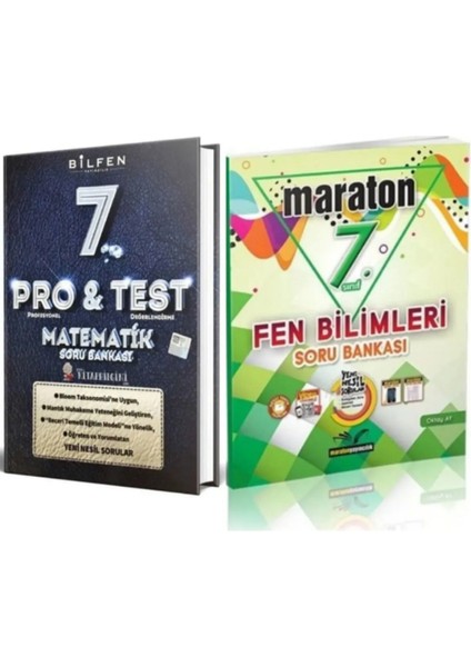 7. Sınıf Pro Test Matematik Soru Bankası - 7 Fen Bil Soru Bankası Maraton Yayıncılık