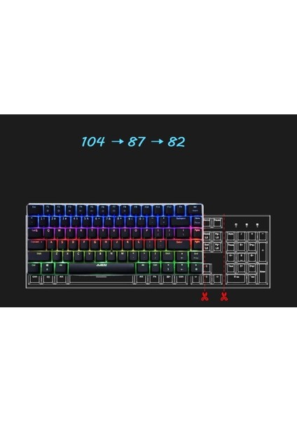 Ak-33 Rgb Mekanik Klavye- 82 Tuş-Tek Parça Alüminyum Gövde Yapısı