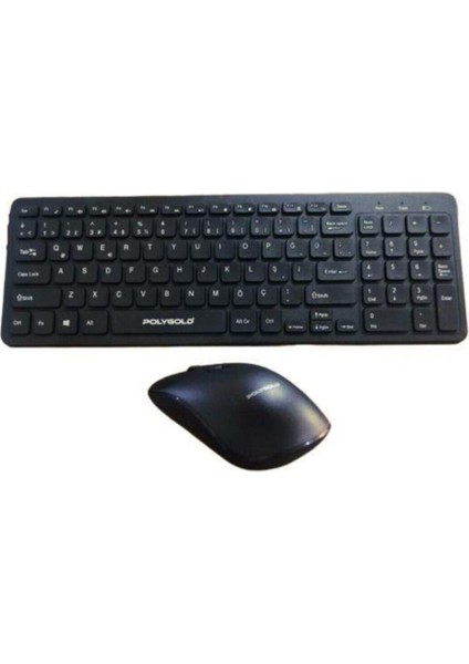 Polygold PG-8040 Siyah Slim Kablosuz Klavye Mouse Set