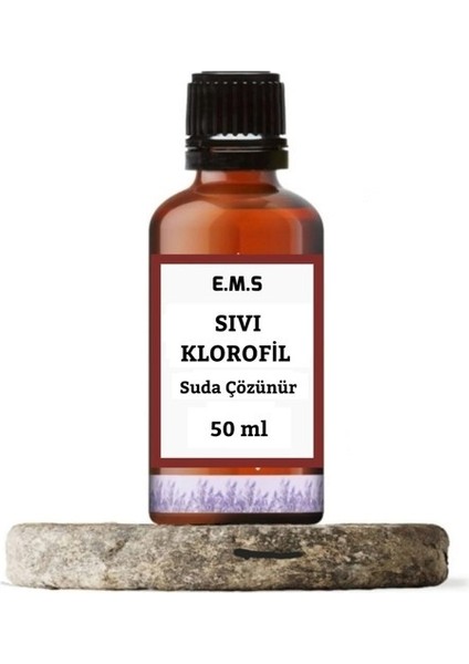 EMS Sıvı Klorofil 50 ml Suda Çözünür Yeşil Gıda Renklendirici Damlalıklı Cam Şişede