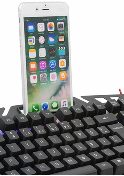 Rampage Kmx-99 Gaming Siyah USB Gökkuşağı Zemin Aydınlatmalı Q Oyuncu Klavye + Mouse Set