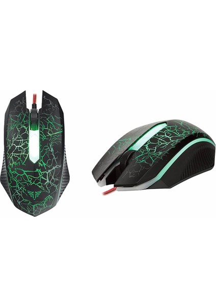 Rampage Kmx-99 Gaming Siyah USB Gökkuşağı Zemin Aydınlatmalı Q Oyuncu Klavye + Mouse Set
