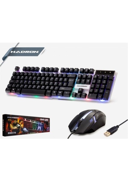 HD837 Ledli Oyuncu Klavye Mouse Set