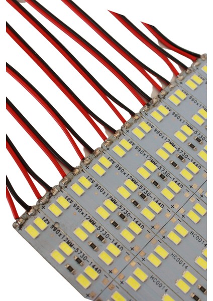 12V 5730 Çift Sıra Alüminyum Çubuk LED 144 Ledli Beyaz 1m