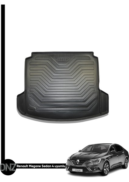 Renault Megane 4 Sedan Çift Kulak 2016 ve Sonrası Birebir Uyumlu 3D Bagaj Havuzu