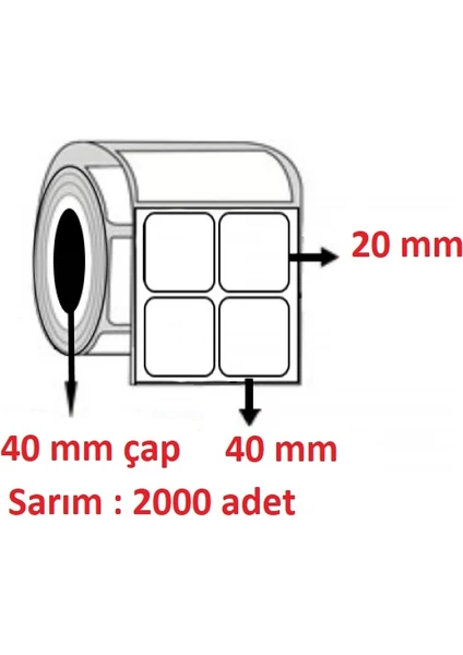 Özsaraç Etiket 20X40 Eco Termal Etiket 2’li ( 2000LI )