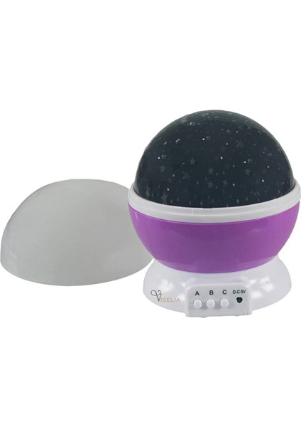 Star Master Renkli Yıldızlı Gökyüzü Projeksiyon ve Masa Lambası Mor