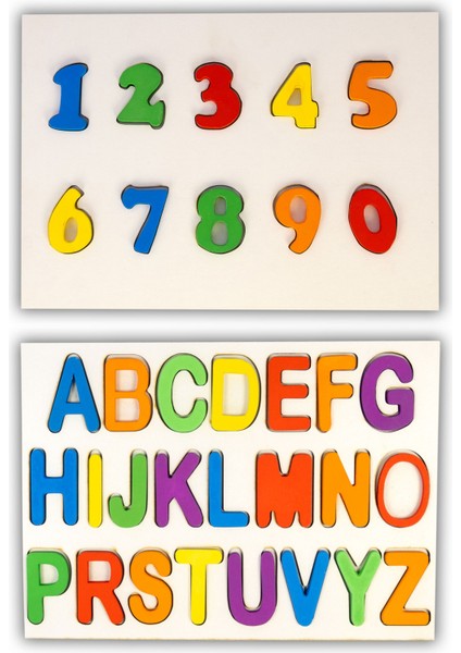 Capellawoodworks Ahşap Puzzle 2'si 1 Arada Alfabe-Sayılar