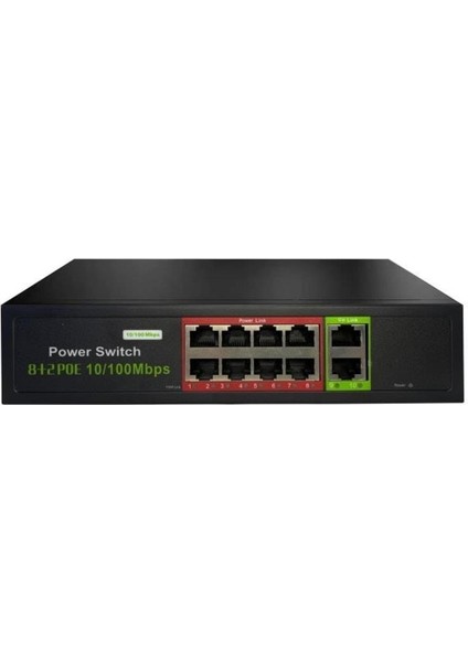 Uranıum Swıtch POE-8002-96W 8 Port 10/100 + 2 Port 10/100 RJ45 Uplınk 96W Poe