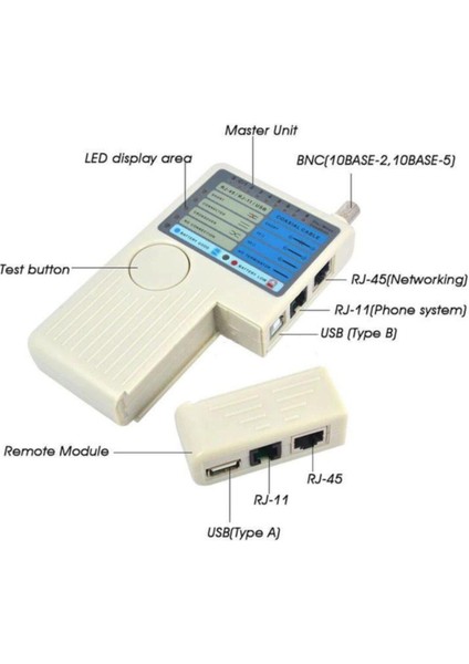 Kablo Tester RJ11 RJ45 USB Bnc Lan Ağ Kablosu Test Cihazı ARS2021_KEEPRO_ÇOK Fonk.kablo