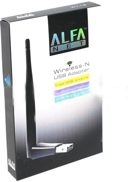 Alfanet W113 Fixed 3dbı Anten 300 Mbps Kablosuz Wifi USB Adaptör