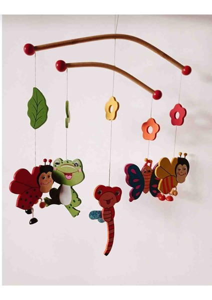 Ahşap Dönence Beşik Bebek Odası Süsü