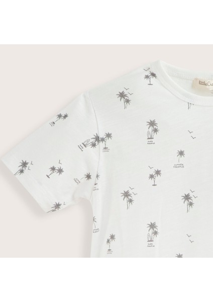 Tropic Baskılı Tshirt Ekru fiyatları