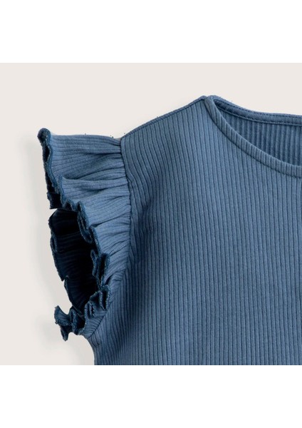 Marine Fırfırlı Tshirt Mavi modelleri