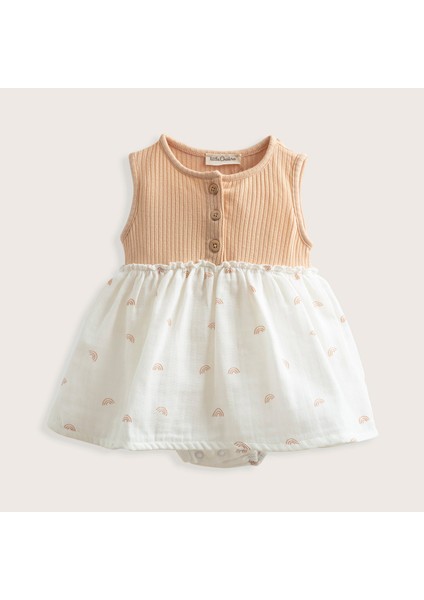 Rainbow Elbise Ekru/somon