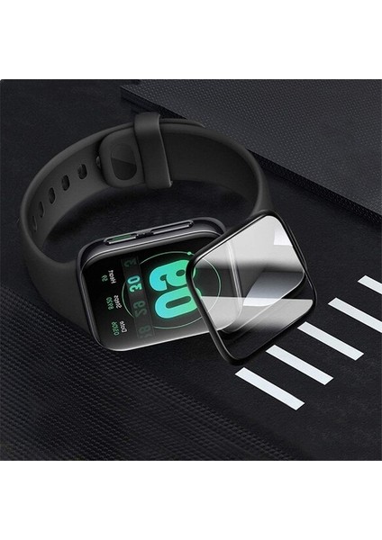 Oppo Watch 46 mm Uyumlu Ekran Koruyucu Nano Esnek Polymer Kırılmaz Koruma Siyah modelleri
