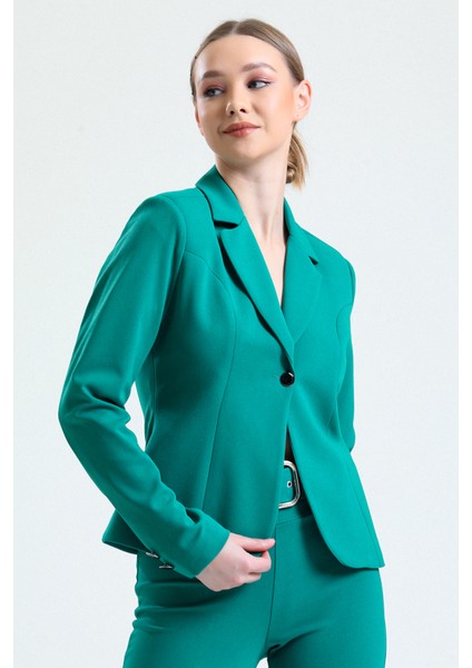 Blazzer Scuba Astarlı Ceket | CKT33437 Yesıl