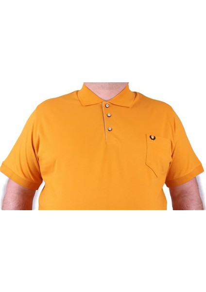 Büyük Beden Likralı Klasik Cepli Polo Tişört 11501 Hardal indirimleri