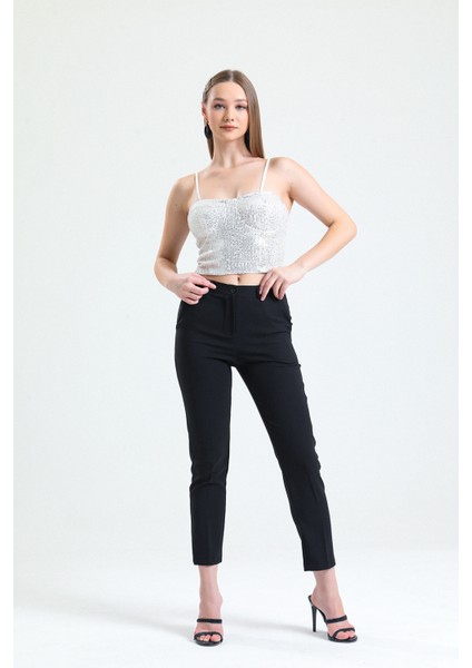 Gloplu Arkası Fermuarlı Zara Payet Bustiyer | BST33154 Bej fırsatları