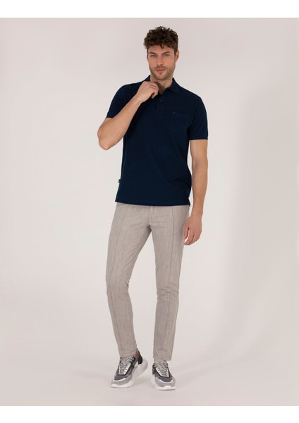 Pierre Cardin Erkek Koyu Bej Slim Fit Chino Pantolon 50271280-VR088