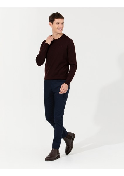 Erkek Lacivert Slim Fit Chino Pantolon 50264764-VR033 modelleri