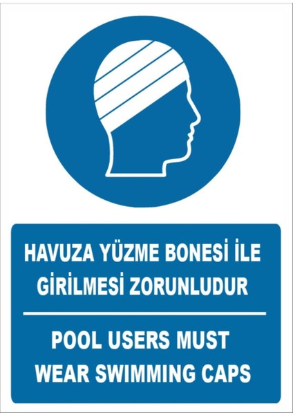 Uyarı Yönlendirme Levhaları " Bone Ile Girmek Zorunludur" 25X35CM Dekota