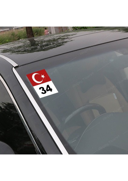 Her Şehire Plaka Sticker Türk Bayrağı Sticker Oto Stick... 11CM x 9cm (239615863)