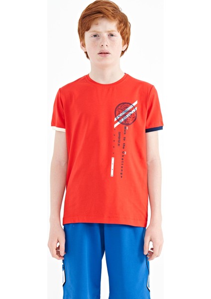 Fiesta Baskı Detaylı O Yaka Standart Kalıp Erkek Çocuk T-Shirt - 11131