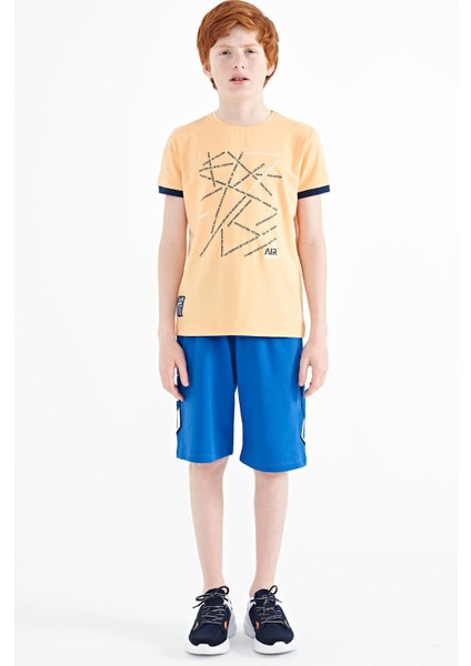 Kavun Içi Minimal Yazı Baskılı Standart Kalıp O Yaka Erkek Çocuk T-Shirt - 11132 modelleri