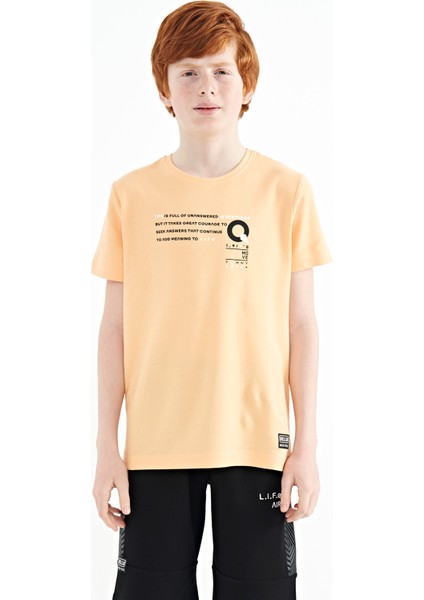 Kavun Içi Baskı Detaylı O Yaka Standart Kalıp Erkek T-Shirt - 11145