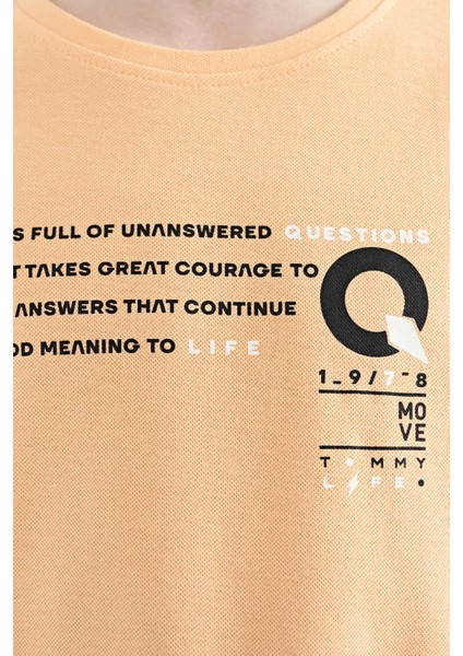 Kavun Içi Baskı Detaylı O Yaka Standart Kalıp Erkek T-Shirt - 11145 fiyatları