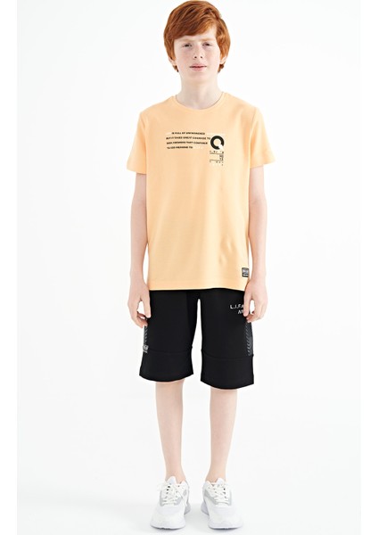 Kavun Içi Baskı Detaylı O Yaka Standart Kalıp Erkek T-Shirt - 11145 modelleri