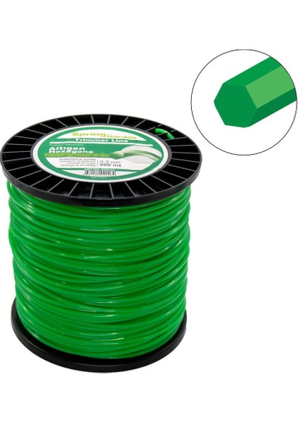 Motorlu Tırpan Misinası 3.3 mm 200 mt Altıgen (Diken, Ot, Çimen Kesme)