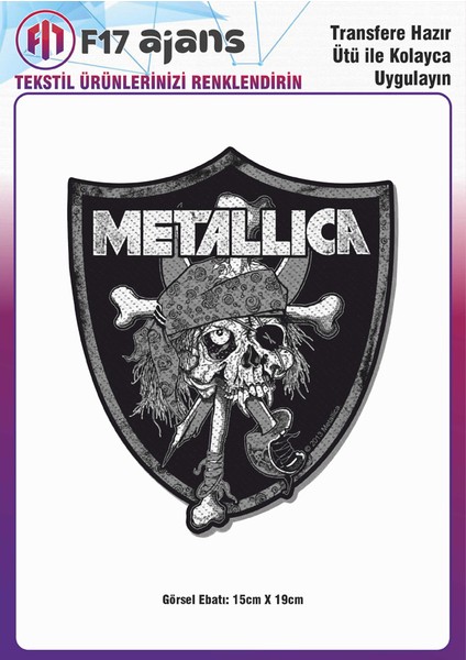 Ütü ile Yapışan Tekstil Dtf Baskı Görseli Metallica