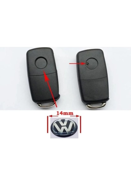 Volkswagen Anahtar Logosu 10MM Vw Kumanda Logosu (1 Adet) 3C0837891