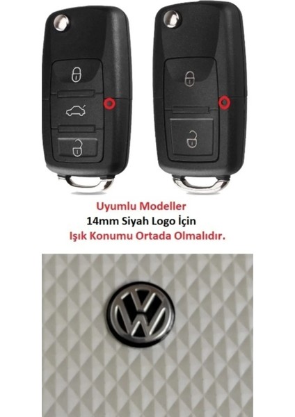 Volkswagen Anahtar Logosu 10MM Vw Kumanda Logosu (1 Adet) 3C0837891