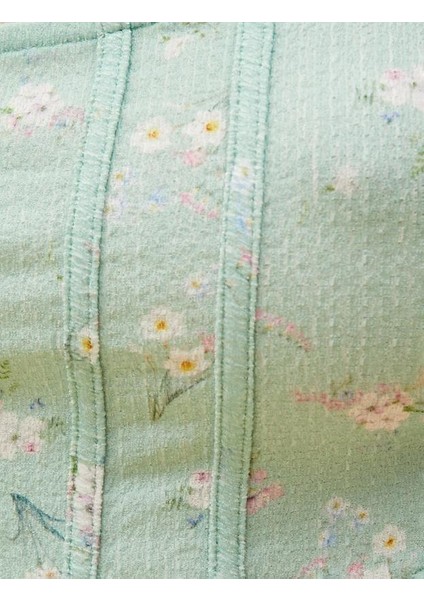 Korse Detaylı Çiçekli Crop Bluz indirimleri