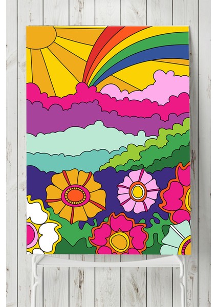 Rainbow, Gökkuşağı Psychedelic Indie Tarzı Poster